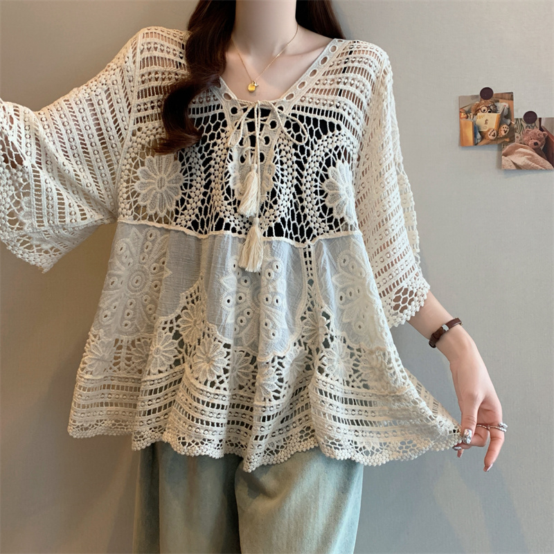 Slim large yard tops fashion all-match smock