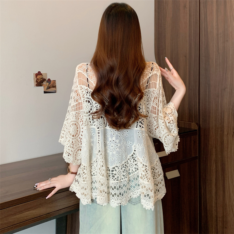 Hollow fashion sweater slim loose smock for women