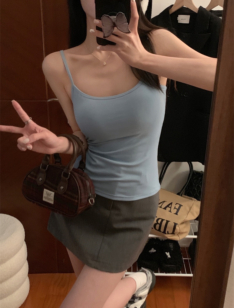 With chest pad removable sexy pure spicegirl sling slim vest