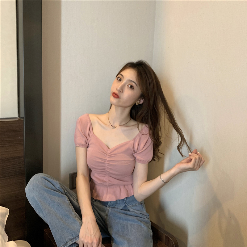 All-match Korean style short Western style tops