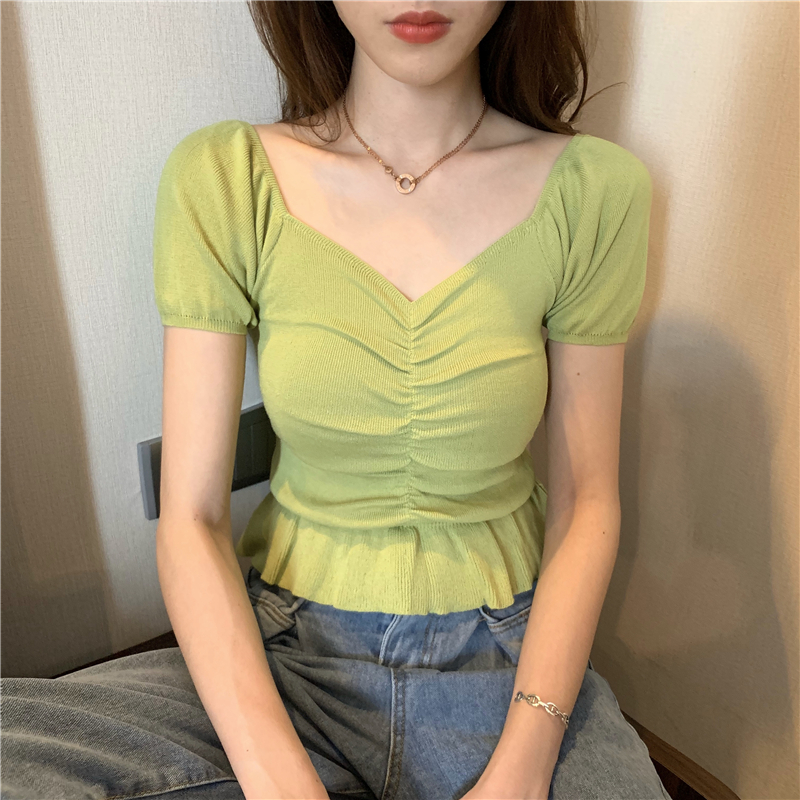 All-match Korean style short Western style tops