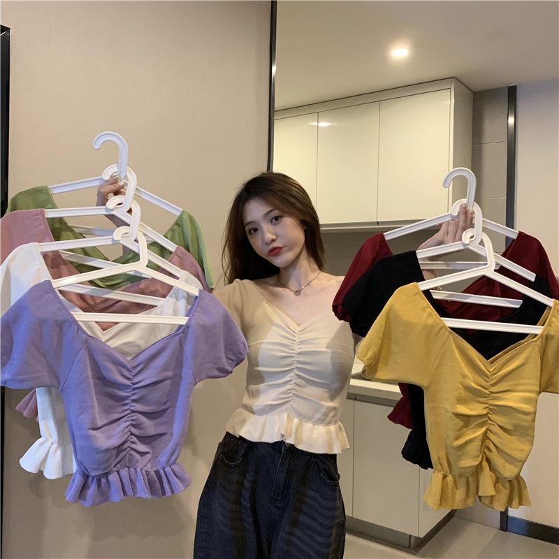 All-match Korean style short Western style tops