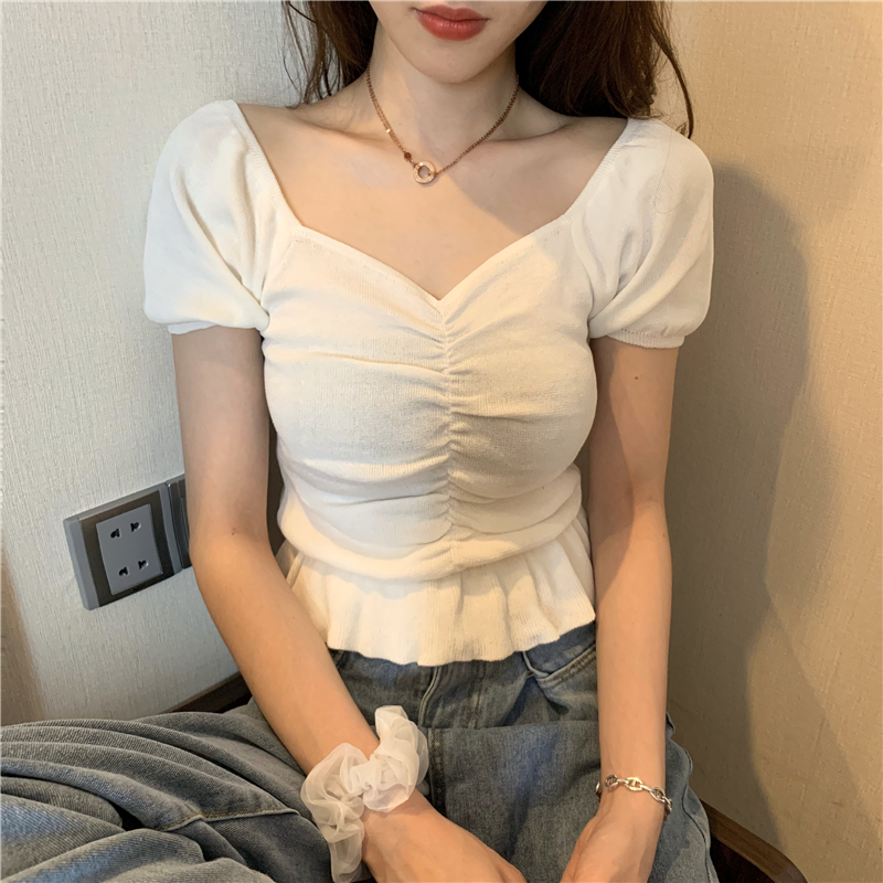 All-match Korean style short Western style tops