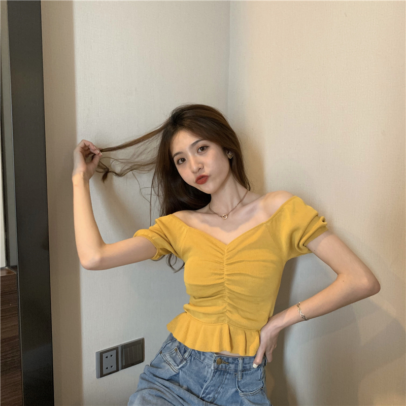 All-match Korean style short Western style tops