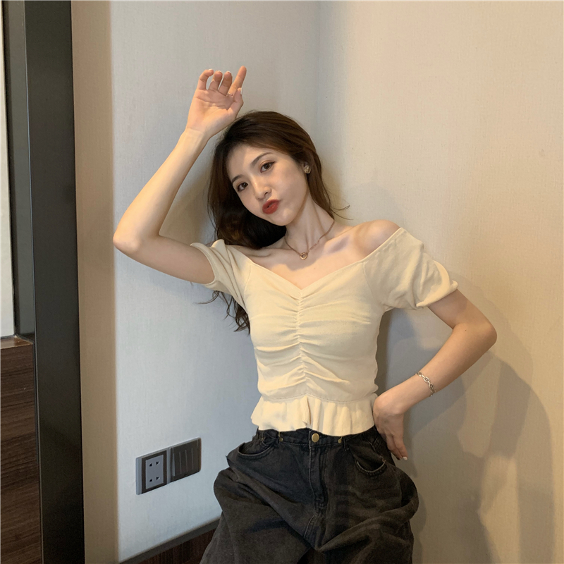 All-match Korean style short Western style tops