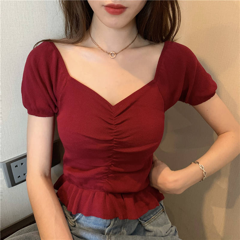 All-match Korean style short Western style tops