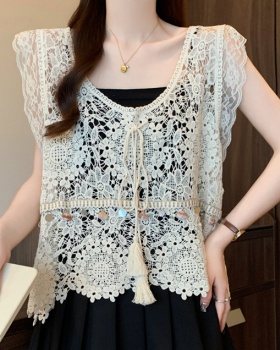 Slim Bohemian style smock crochet fat tops for women