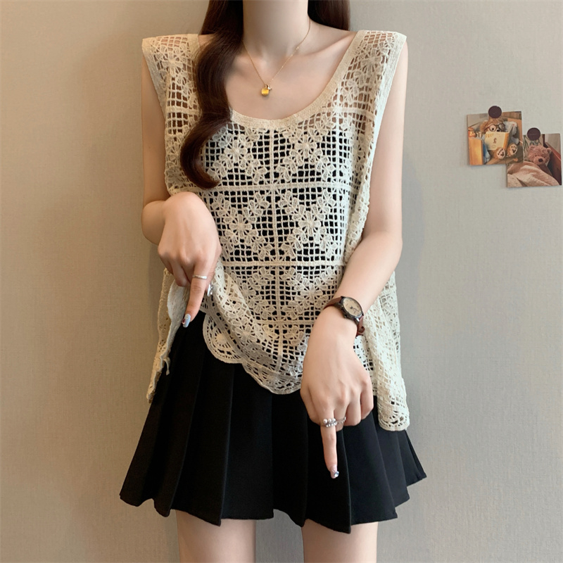 Korean style wears outside sweater sleeveless tops for women