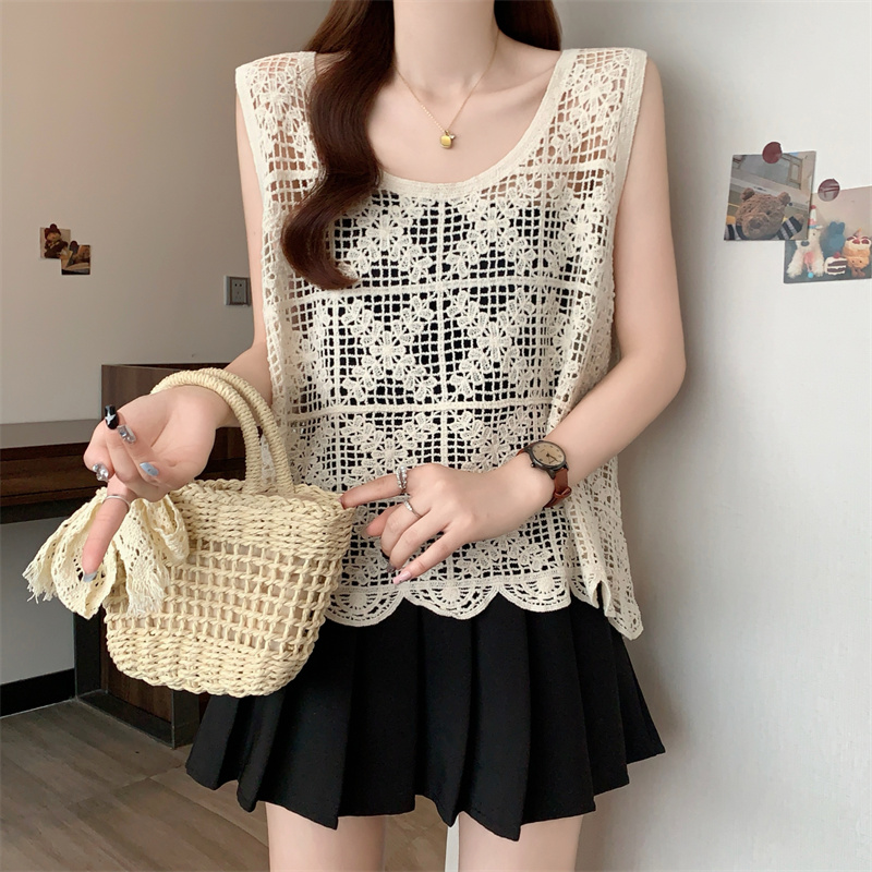 Korean style wears outside sweater sleeveless tops for women
