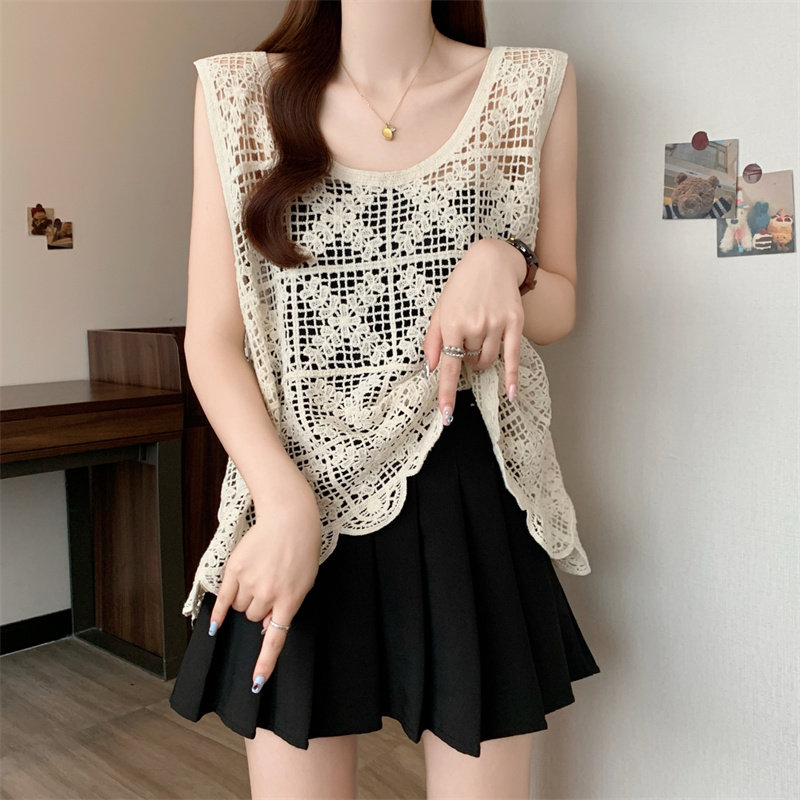 Korean style wears outside sweater sleeveless tops for women
