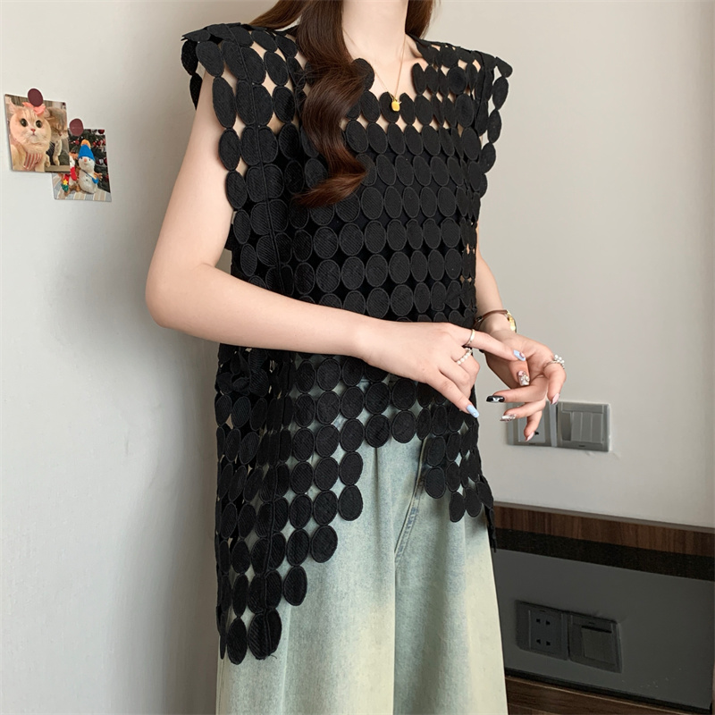 Hollow summer temperament vest slim loose tops for women