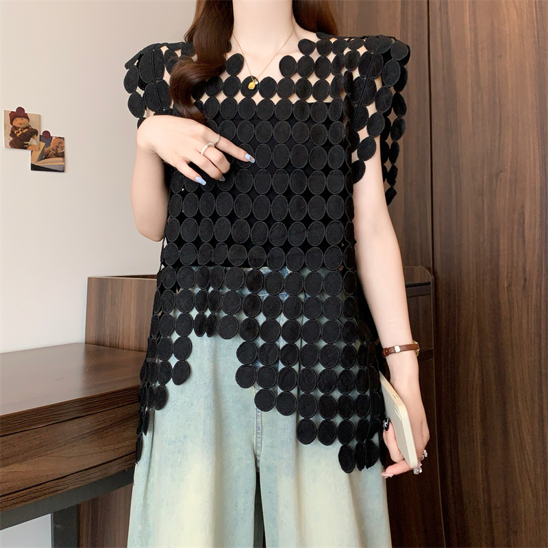 Hollow summer temperament vest slim loose tops for women