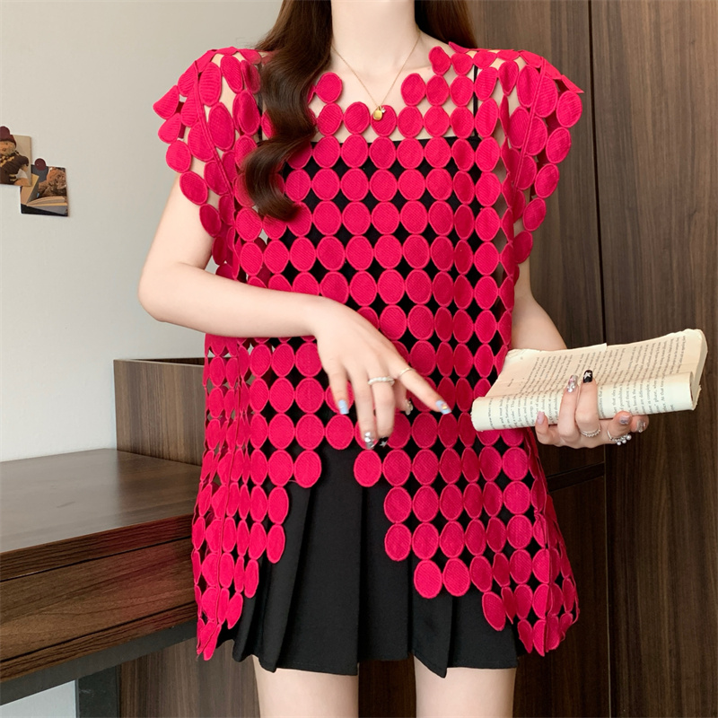 Hollow summer temperament vest slim loose tops for women