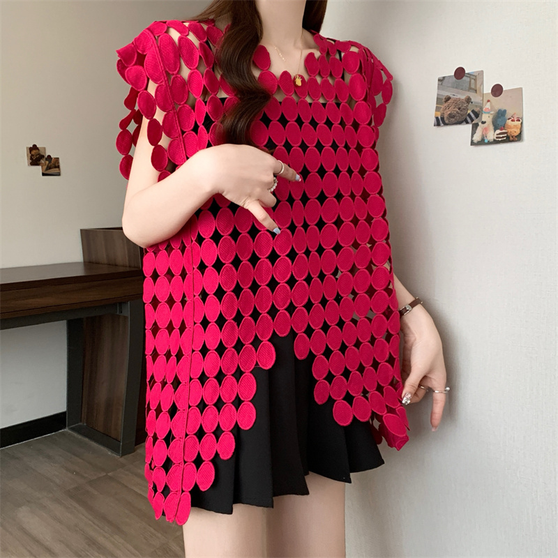 Hollow summer temperament vest slim loose tops for women
