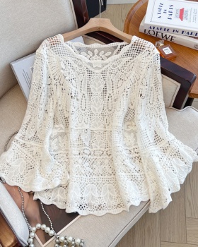 Lace hollow smock large yard Cover belly shirts for women