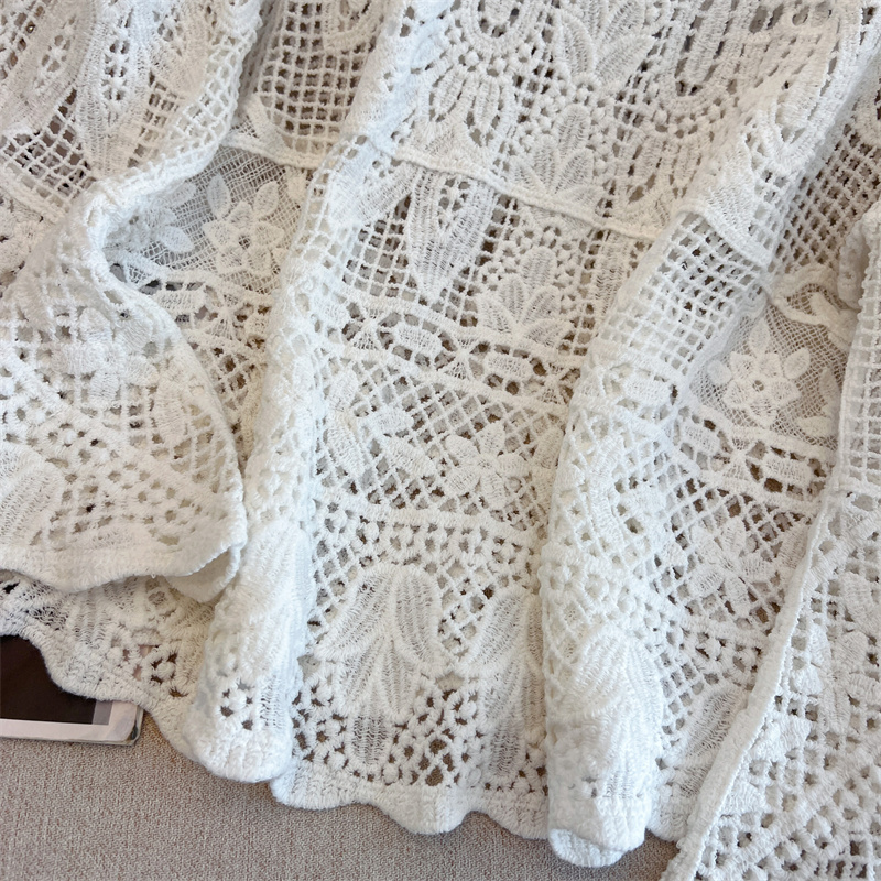 Lace hollow smock large yard Cover belly shirts for women