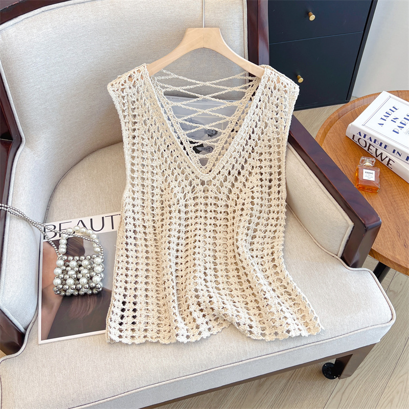Summer wears outside tops V-neck sleeveless vest for women