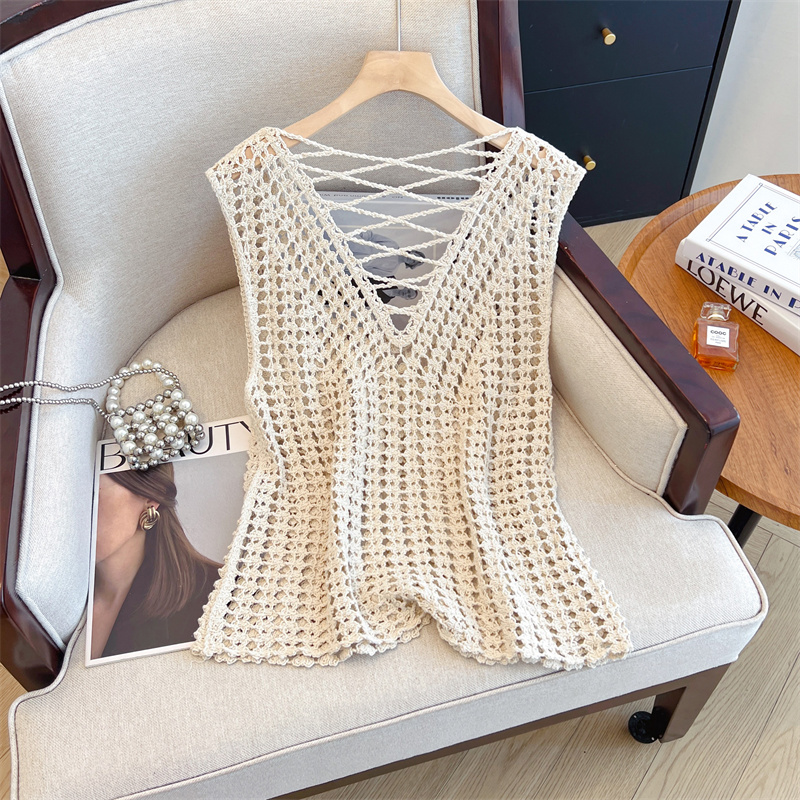 Summer wears outside tops V-neck sleeveless vest for women