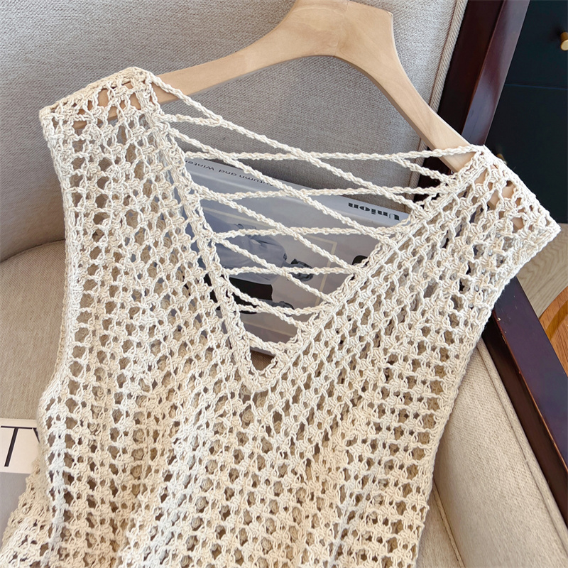 Summer wears outside tops V-neck sleeveless vest for women