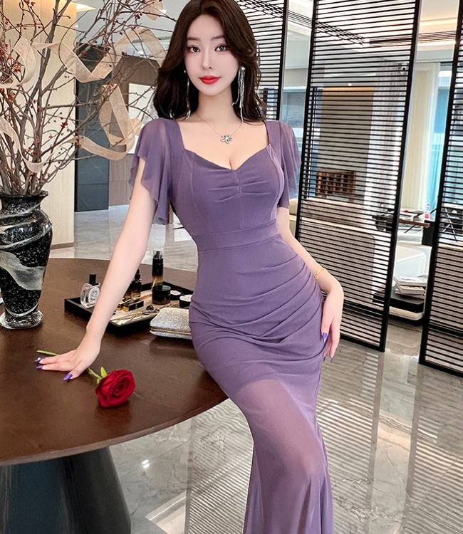Temperament niche dress banquet light luxury formal dress