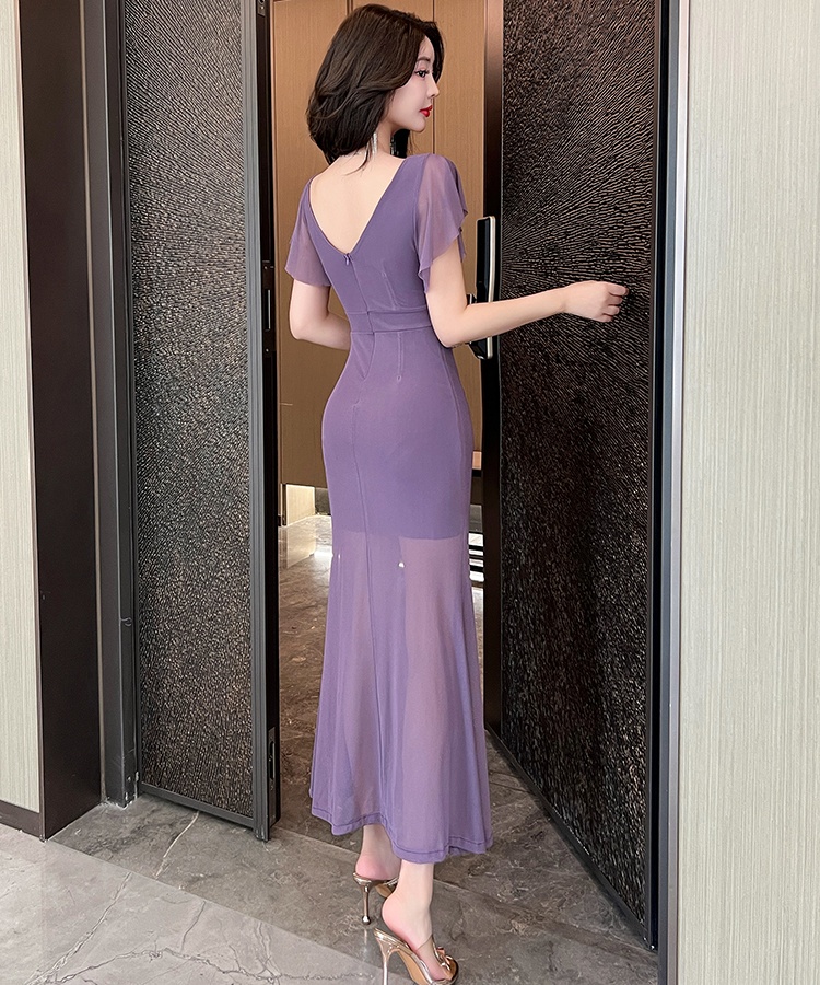 Temperament niche dress banquet light luxury formal dress