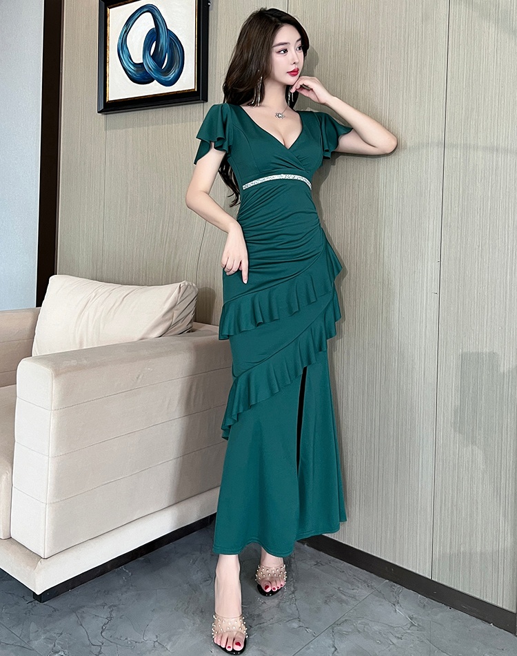 Irregular sexy evening dress overalls dress