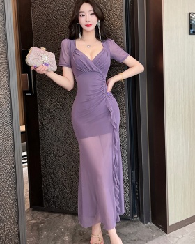 Long sexy overalls dress