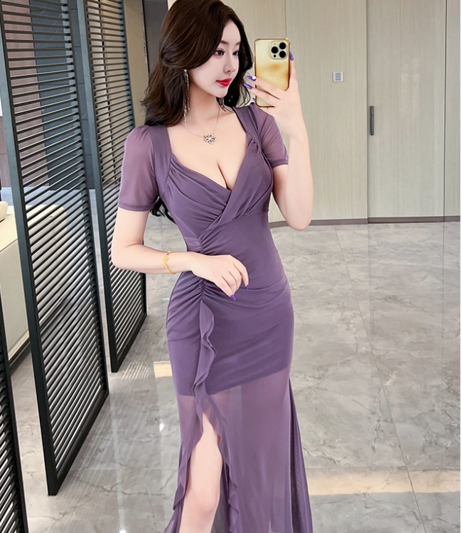 Long sexy overalls dress