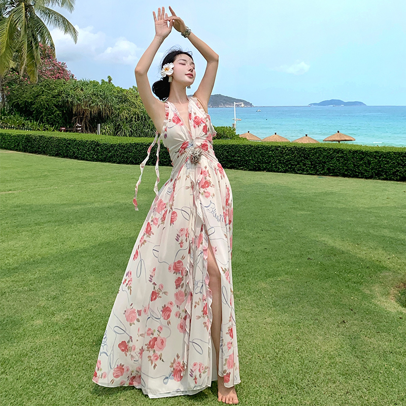 Irregular dress France style long dress
