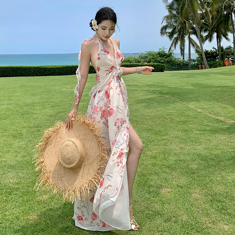 Irregular dress France style long dress