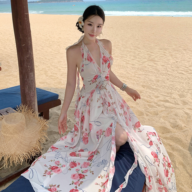 Irregular dress France style long dress