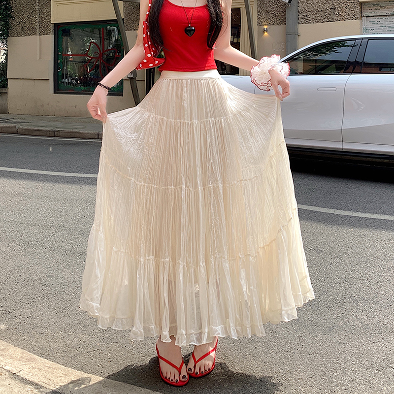 A-line high waist long skirt big skirt skirt for women
