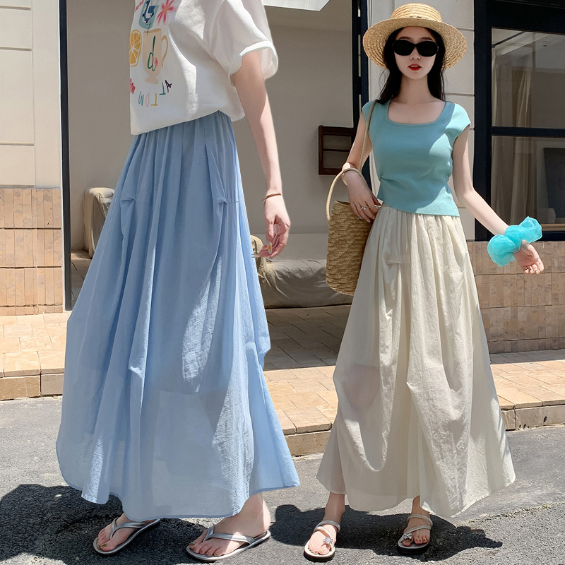 A-line big skirt long skirt niche puff skirt for women