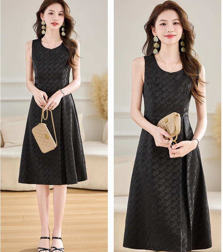 Long fashion no collar Western style ladies dress