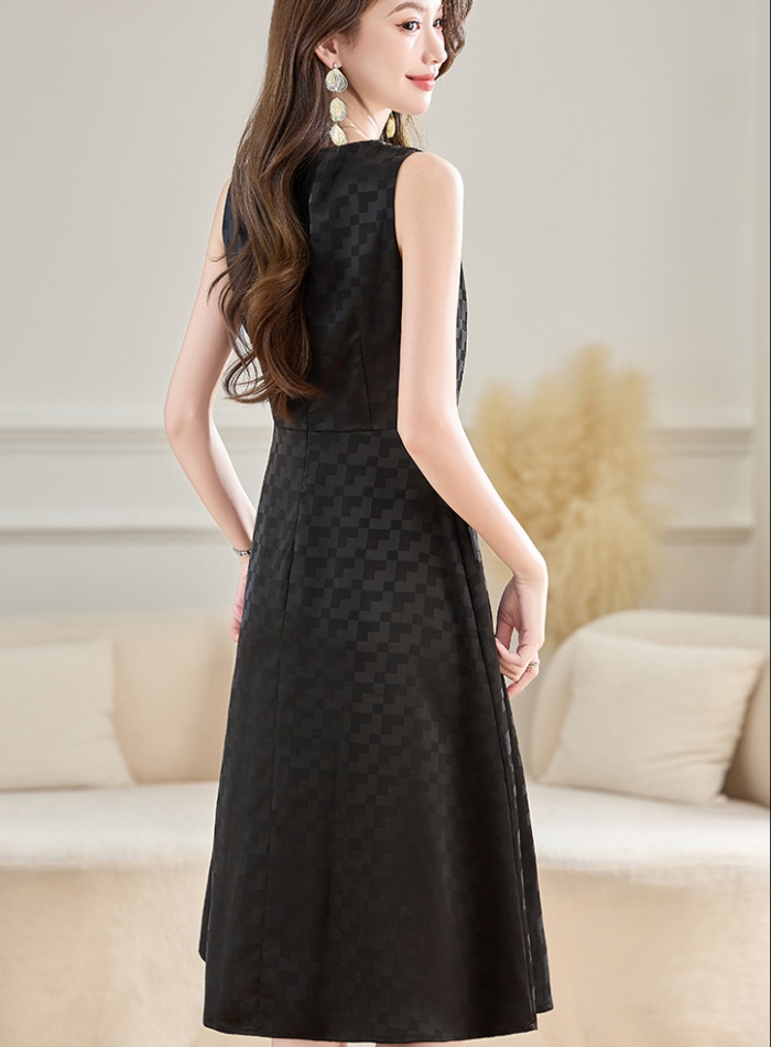 Long fashion no collar Western style ladies dress