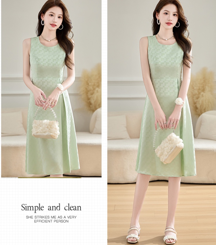 Long fashion no collar Western style ladies dress