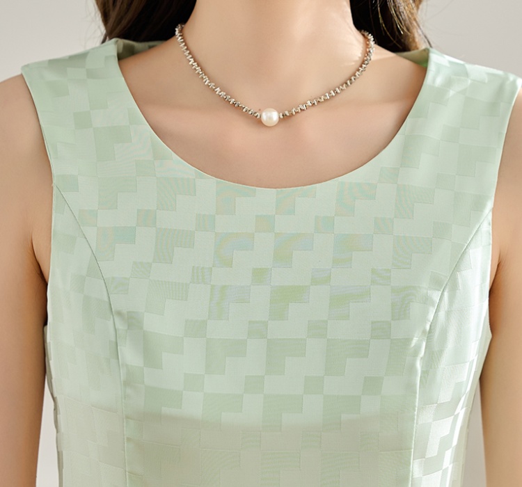 Long fashion no collar Western style ladies dress