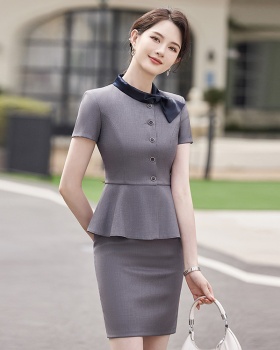 Short sleeve coat slim business suit a set for women