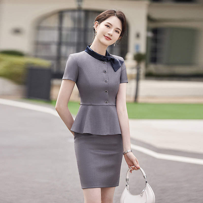 Short sleeve coat slim business suit a set for women