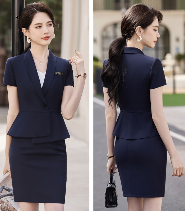 A buckle coat slim business suit a set for women