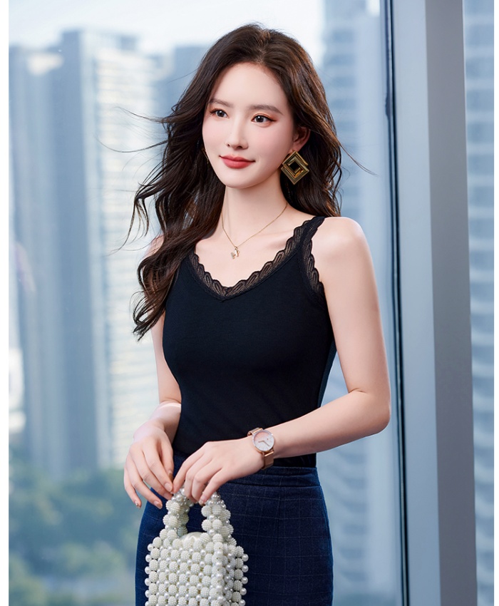Summer lace underwear V-neck spring vest for women