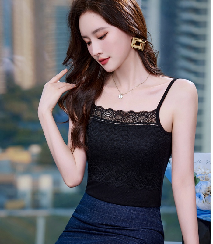 Lace summer tops slim inside the ride bottoming shirt for women