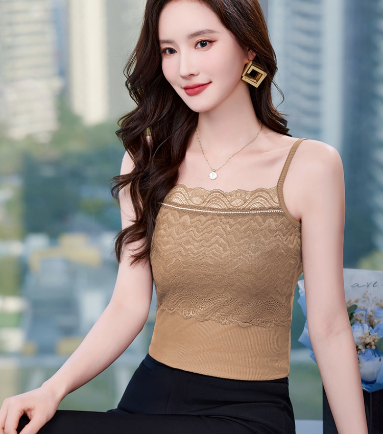 Lace summer tops slim inside the ride bottoming shirt for women