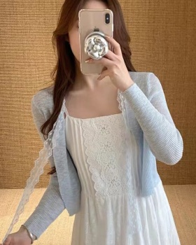 Knitted summer sunscreen waistcoat small thin tops