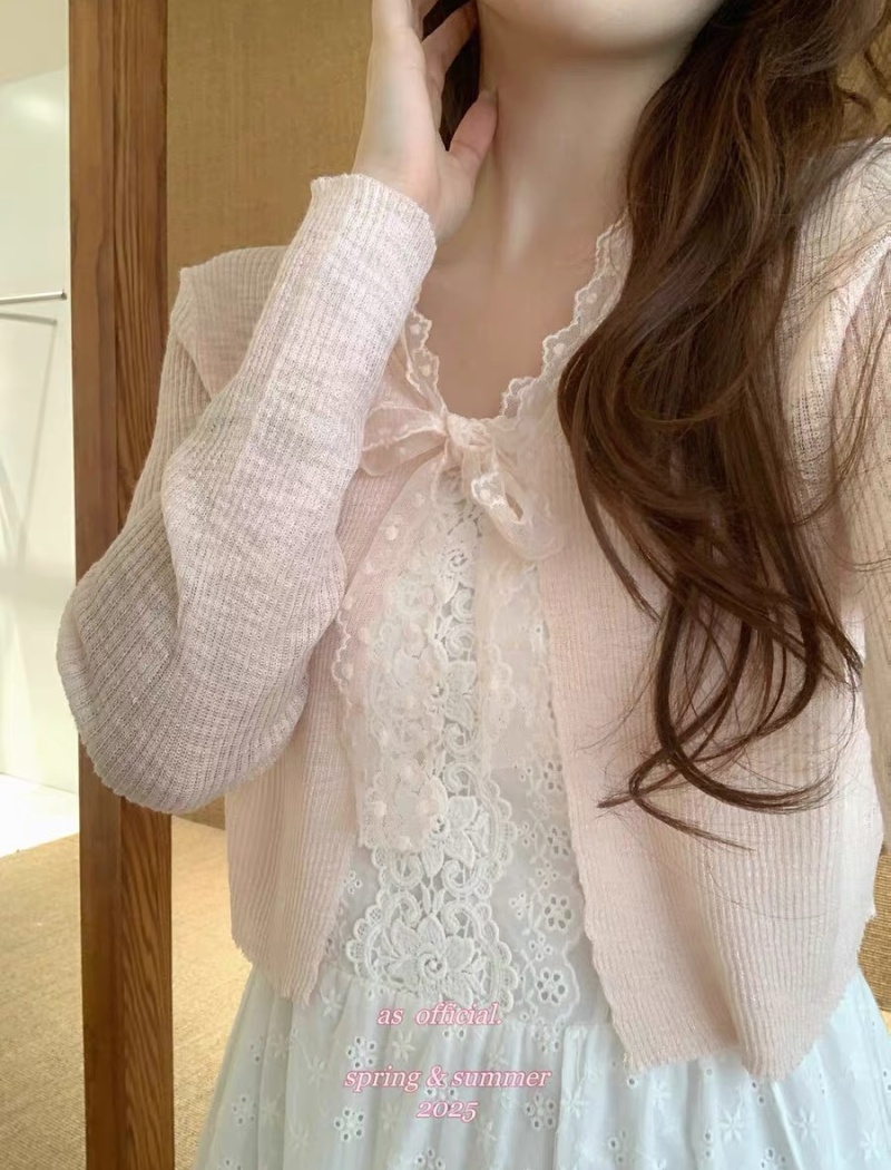 Knitted summer sunscreen waistcoat small thin tops