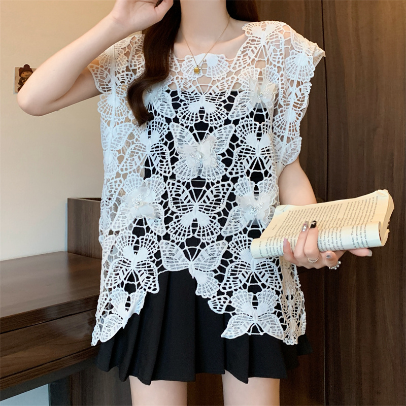 Outside the ride large yard shirts lace summer waistcoat