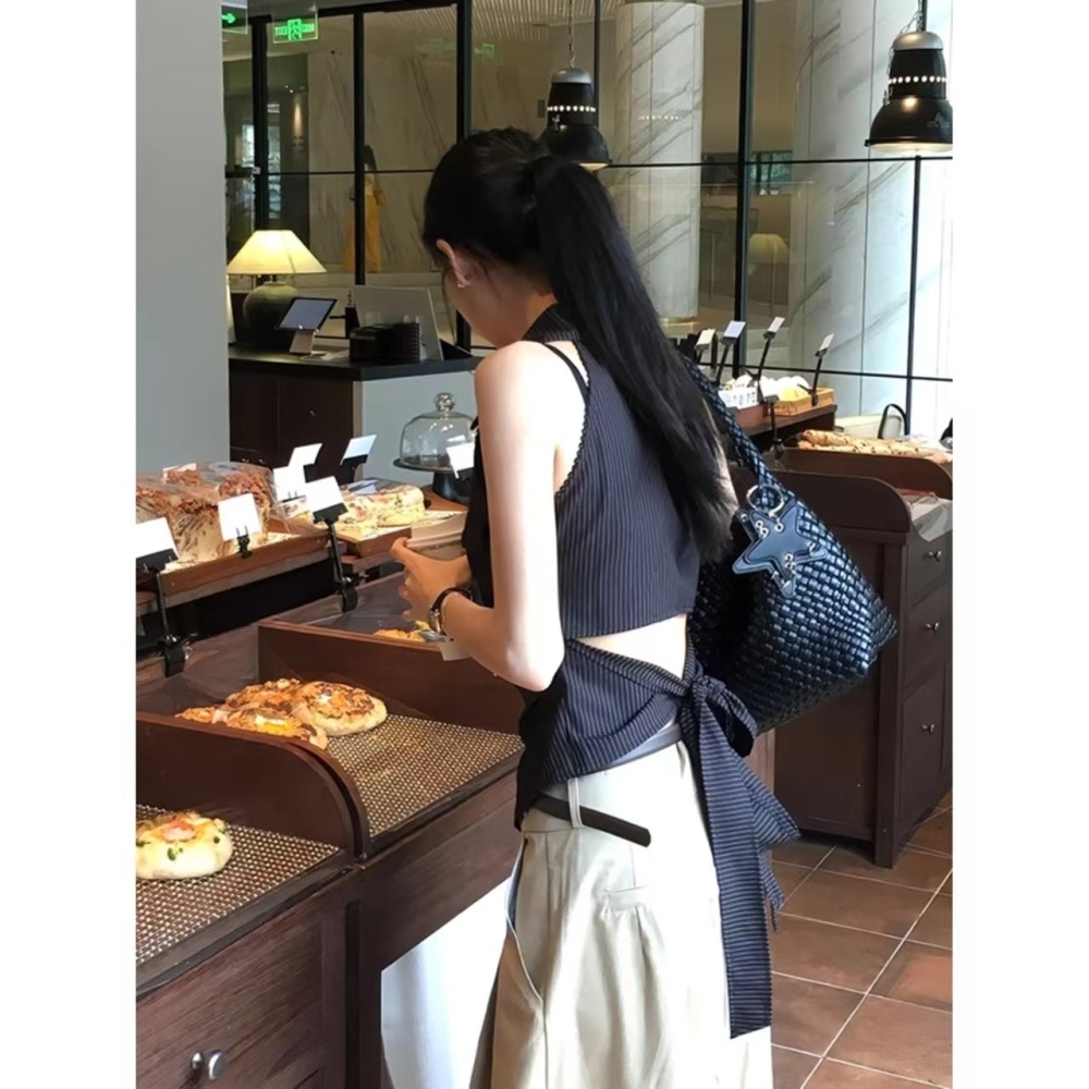 Slim sleeveless vest wide leg loose casual pants for women
