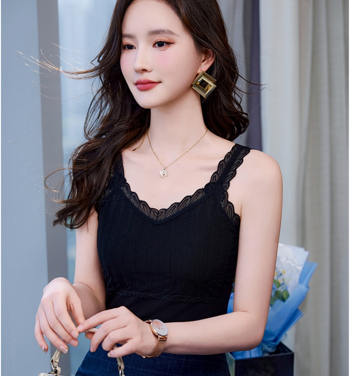 Sleeveless knitted underwear sling beauty back vest for women