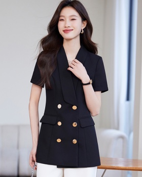 Casual black coat slim spring and summer business suit