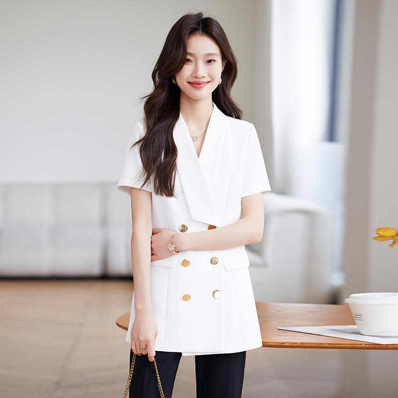 Casual black coat slim spring and summer business suit